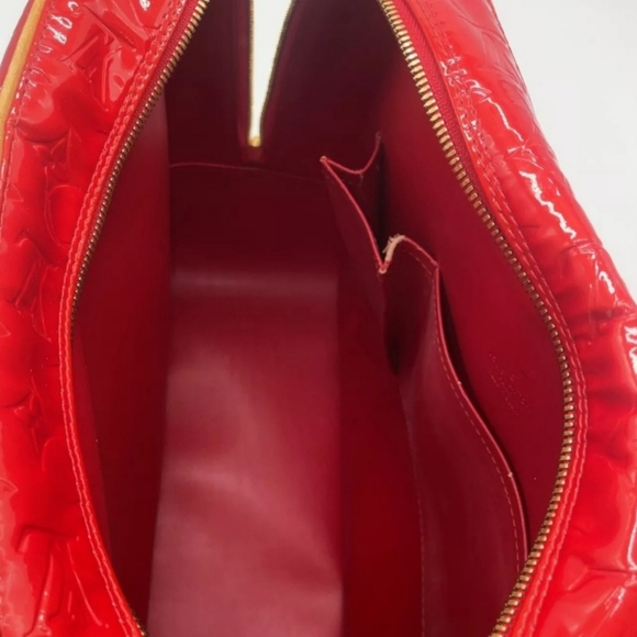 Louis Vuitton Sutton Rouge Vernis Leather Monogram Weekend Bag RARE EUC CA1010 - Picture 9 of 15